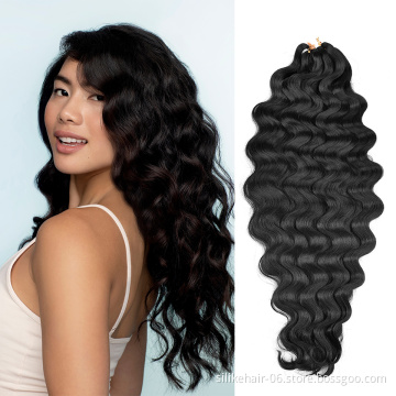 Hot Selling Black Blonde Pre-feathered Hybrid Water Wave Braids 3x Body Ocean Wave For Bulk Braiding Synthetic Hair Extensions